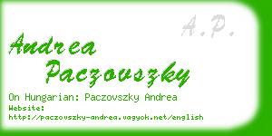 andrea paczovszky business card
